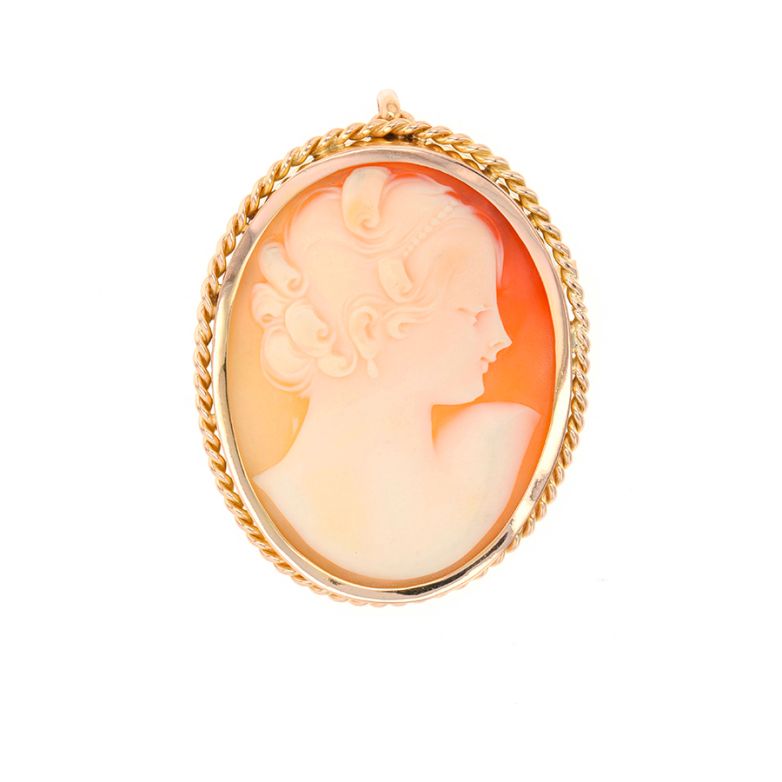 Broche vintage Camée or jaune 14.46g Comme neuf -  reconditionné disponible sur Gemme Les Bijoux